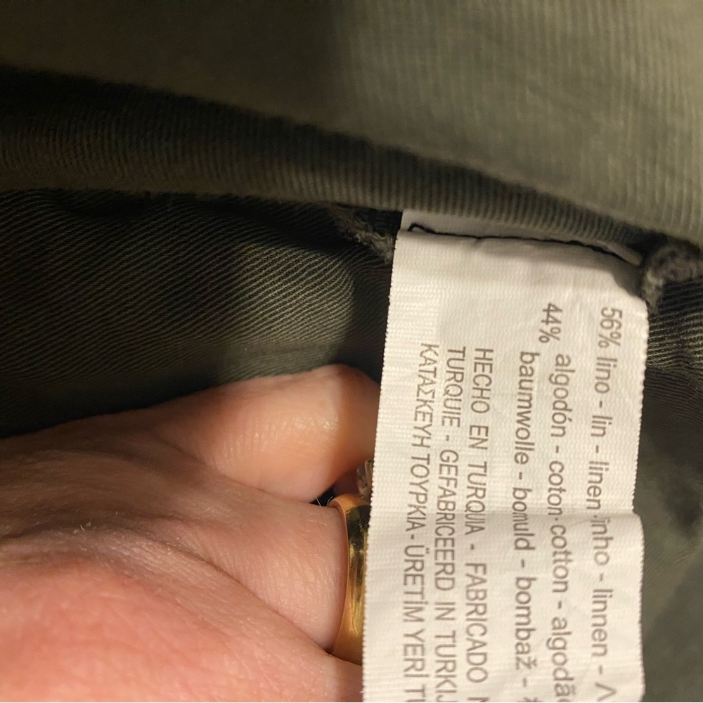 ZARA Green LINEN & COTTON Cropped PAPER BAG High Waisted Size XS - Picture 7 of 7